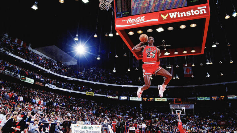 michael jordan dunk contest poster