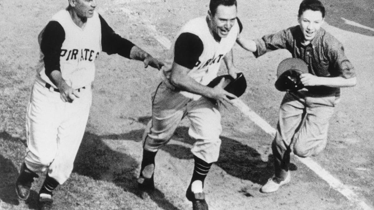 Bill Mazeroski's bat and Pirates uniform from 1960 World Series