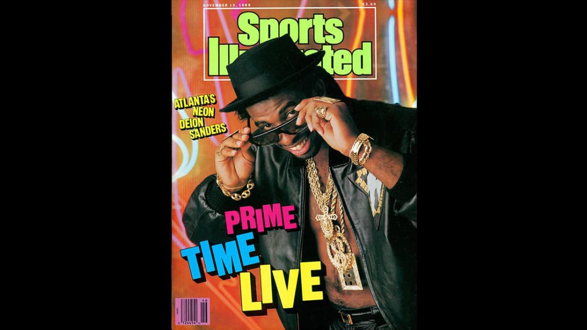 Prime Time Live Atlantas Neon Deion Sanders Sports Illustrated Cover Framed  Print