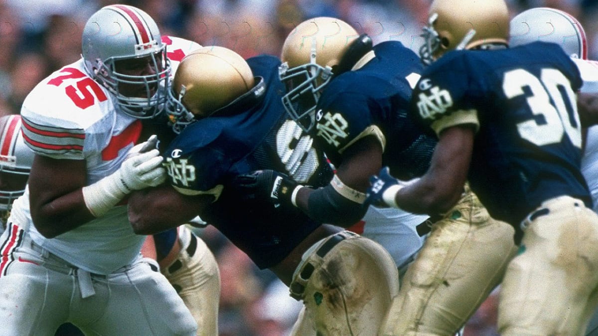 SHOW STOPPER NOT MUCH GETS PAST OHIO STATE S ORLANDO PACE. NOTRE