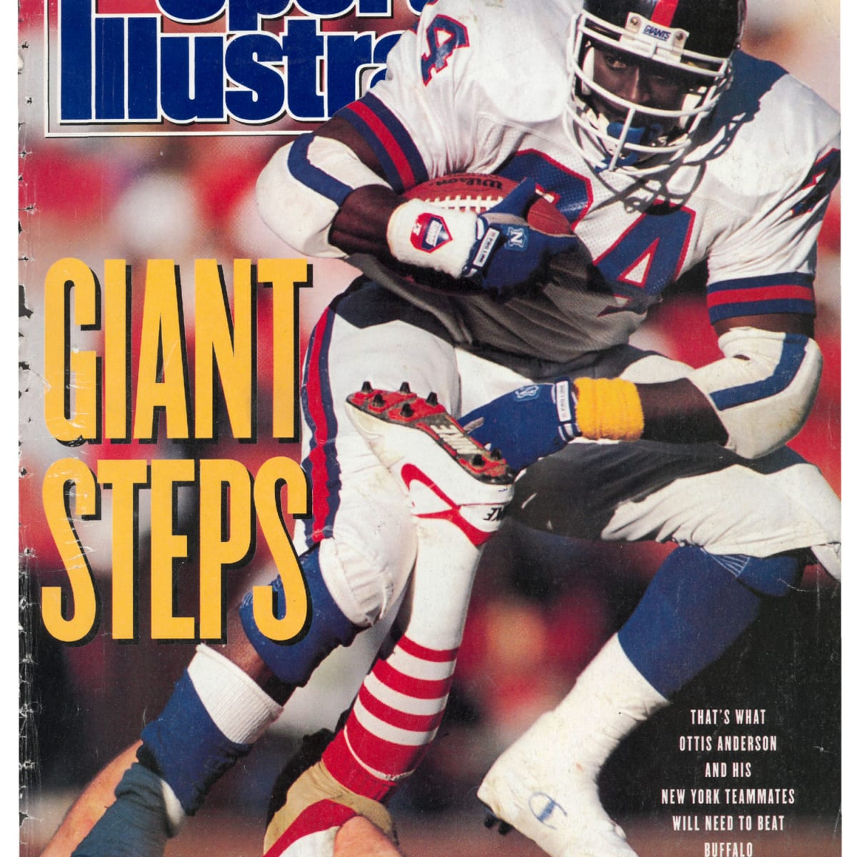 New York Giants Ottis Anderson, 1991 Nfc Championship Sports Illustrated  Cover Wood Print