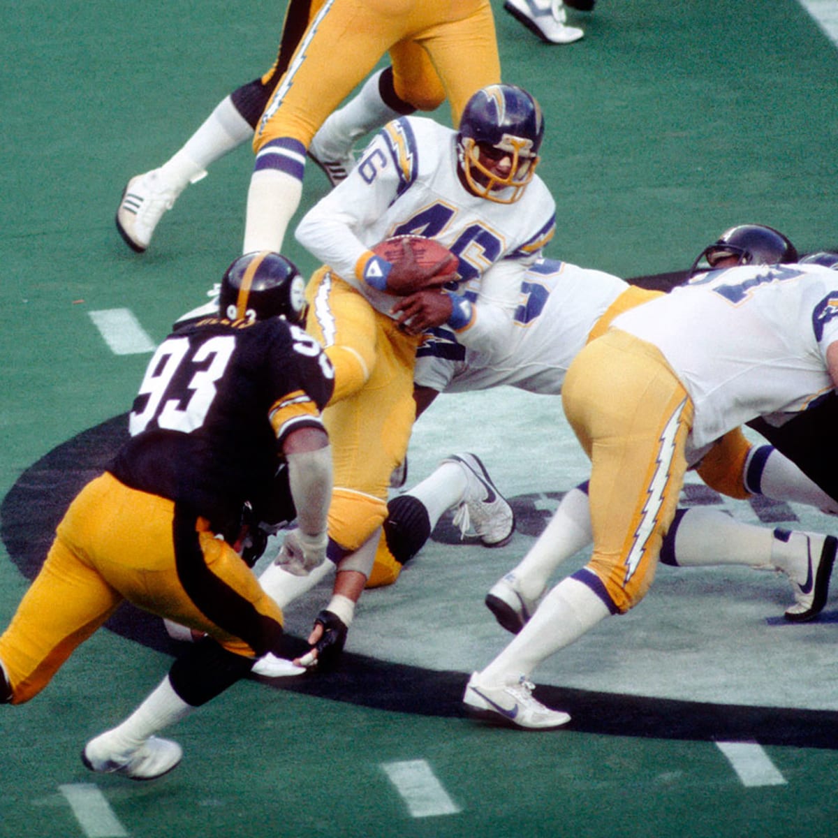 James Brooks of the San Diego Chargers carries the ball against the