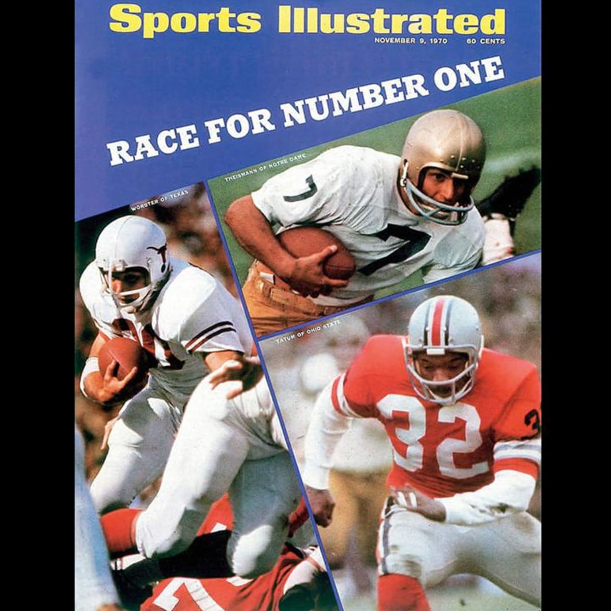 JOE THEISMAN / JACK TATUM / WORSTER 1970 Sports Illustrated SI Notre Same OHIO  STATE Texas 11/9/70