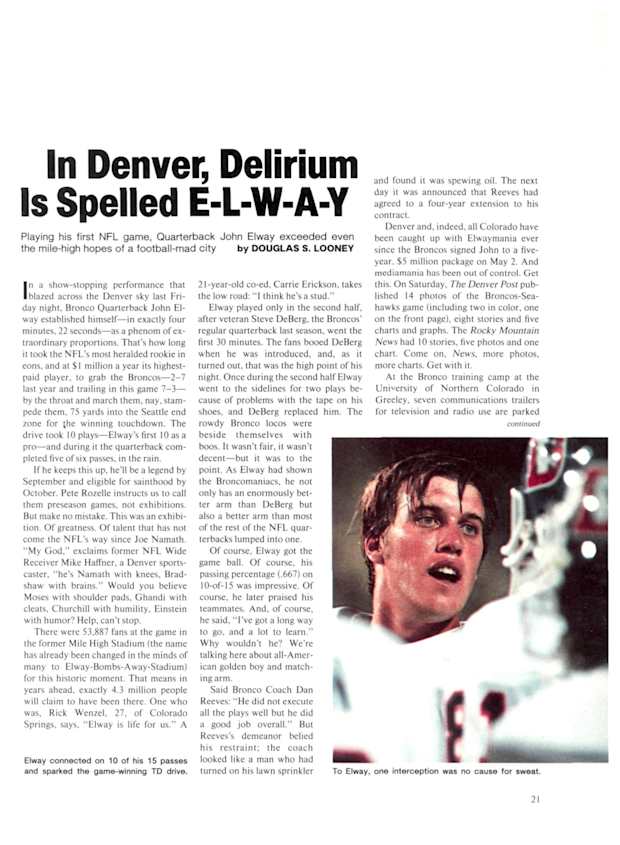 In Denver, Delirium Is Spelled E-L-W-A-Y - Sports Illustrated Vault