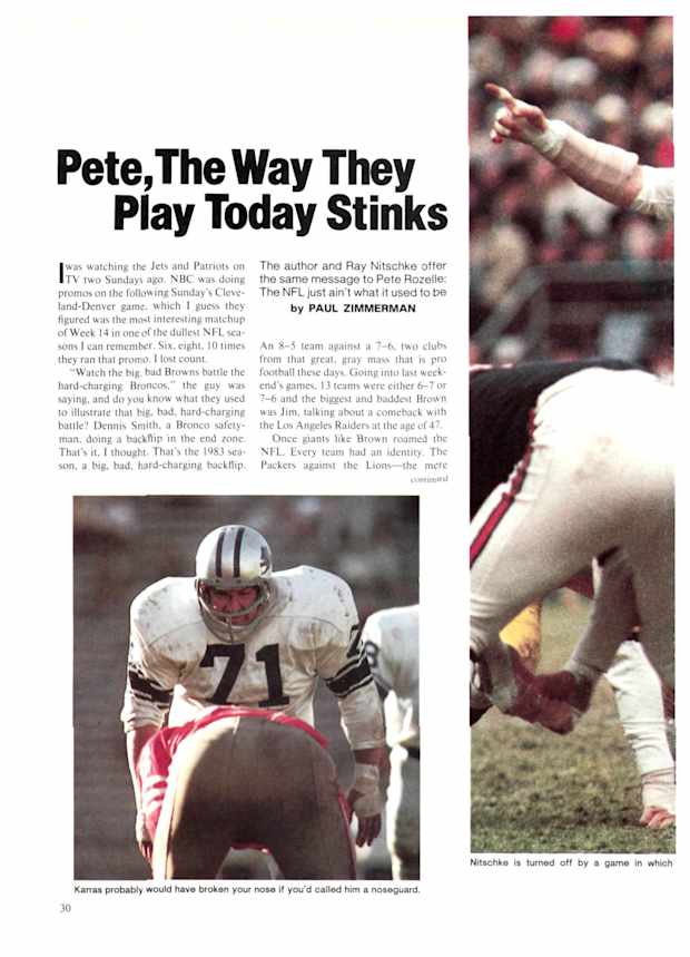 The NFL ain't what it used to be: Today's game stinks (1983