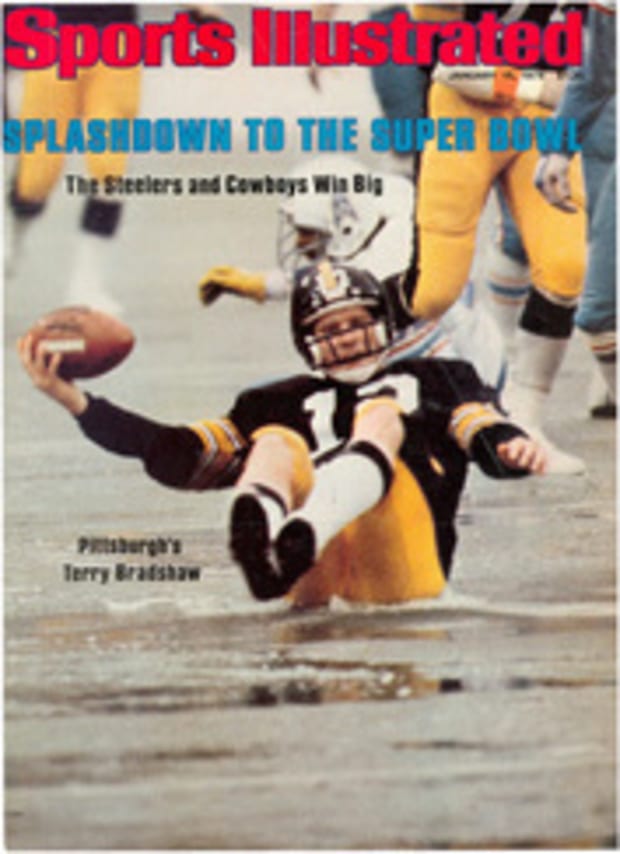 Steelers reserve quarterback Terry Bradshaw, sporting an early