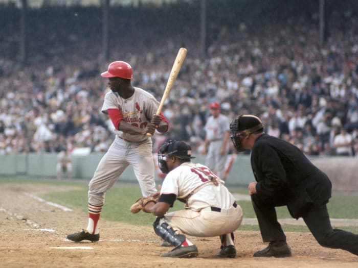 Lou Brock batting