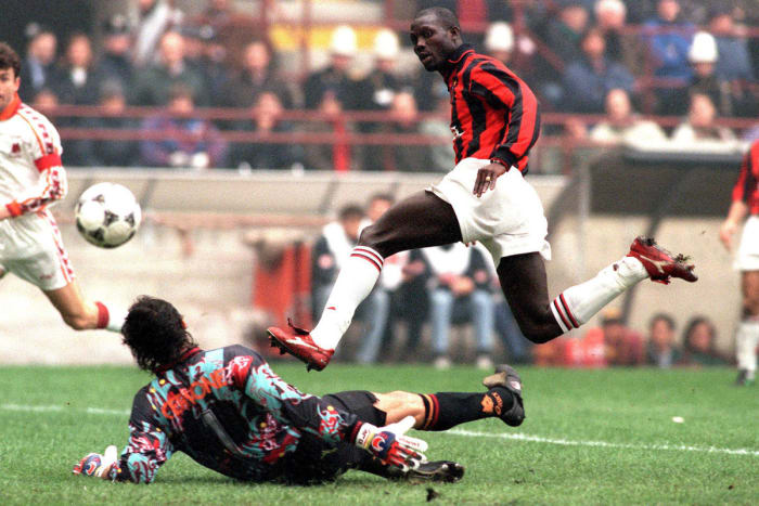 George Weah plays for AC Milan
