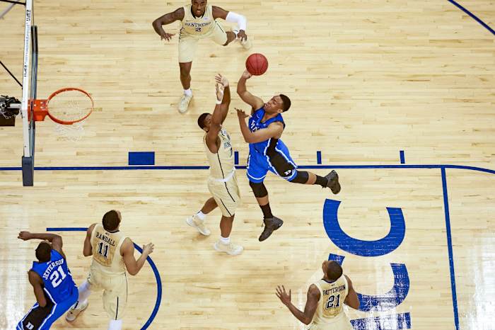 Duke's Jabari Parker attempts a floater vs. Pittsburgh