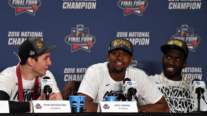 Villanova players after the 2016 NCAA championship