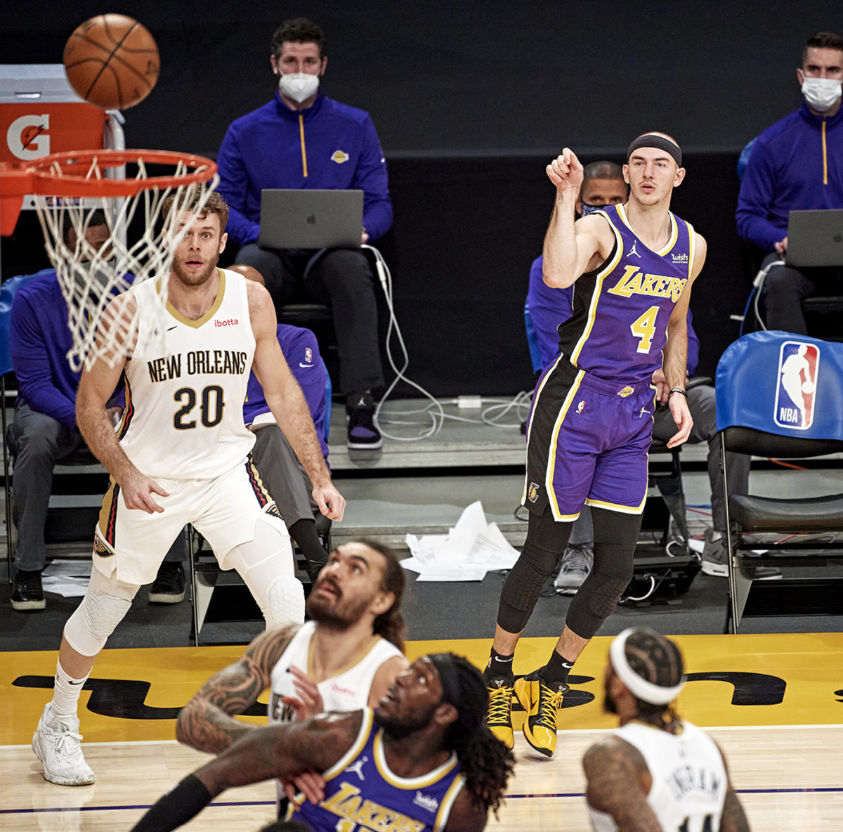 pace setter
With surprising frequency, as Caruso goes, so go the Lakers: In January he was +28 in 18 minutes against the Pelicans in a 112–95 win.
